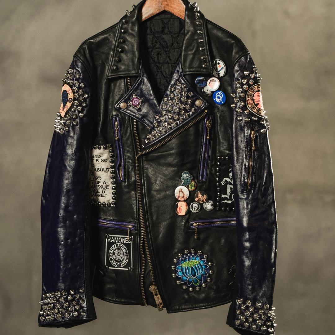 幻カスタム blackmeans製 鋲ジャン スタッズライダース 一点物 - メルカリ