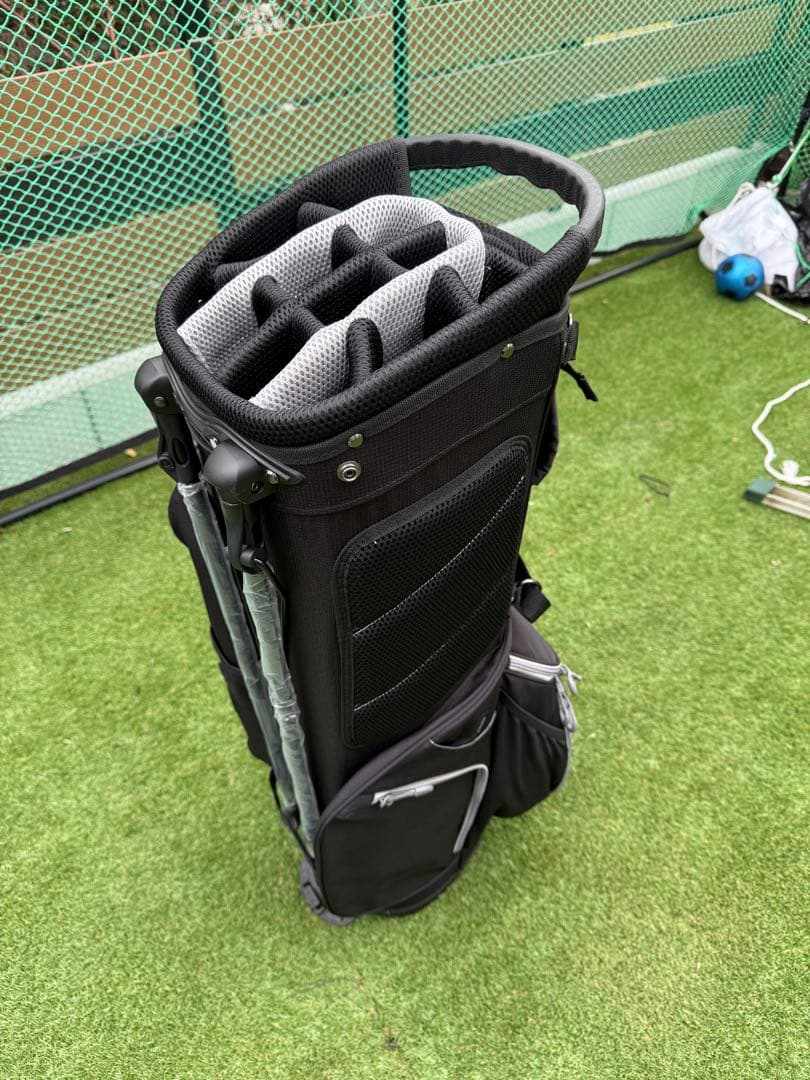 新品 LOVACE 14分割 軽量 キャディバッグ ゴルフ ブラック スタンド