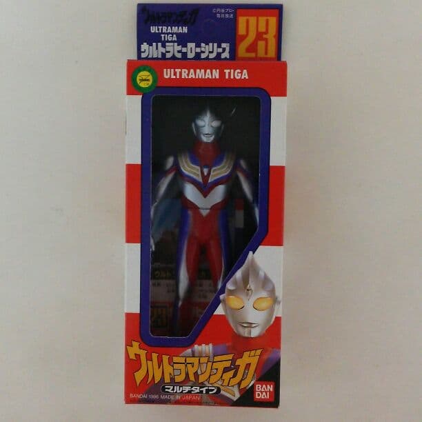 「ウルトラマンティガ」ソフビ人形・ウルトラマンティガ・マルチ（新品・１９９６年） ウルトラヒーローシリーズ 08 ウルトラマンティガ（マルチタイプ