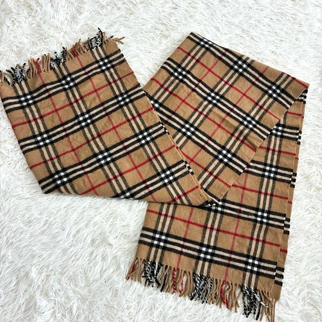 BURBERRY ノバチェック 大判 肩掛け ストール 膝掛け 英国製 ウール