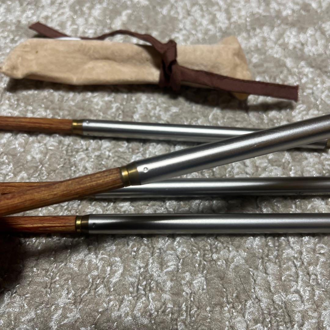 snow peak スノーピーク 廃盤品 和武器 円筒型 箸 2膳 収納袋1点