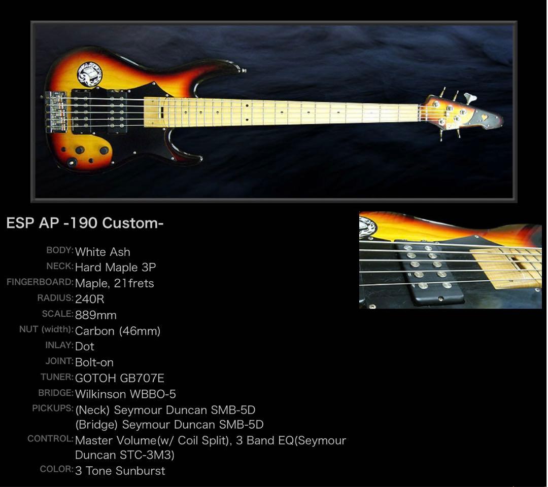 激レア】ESP AP-190 Custom 5弦ベース IKUO シグネイチャ - メルカリ