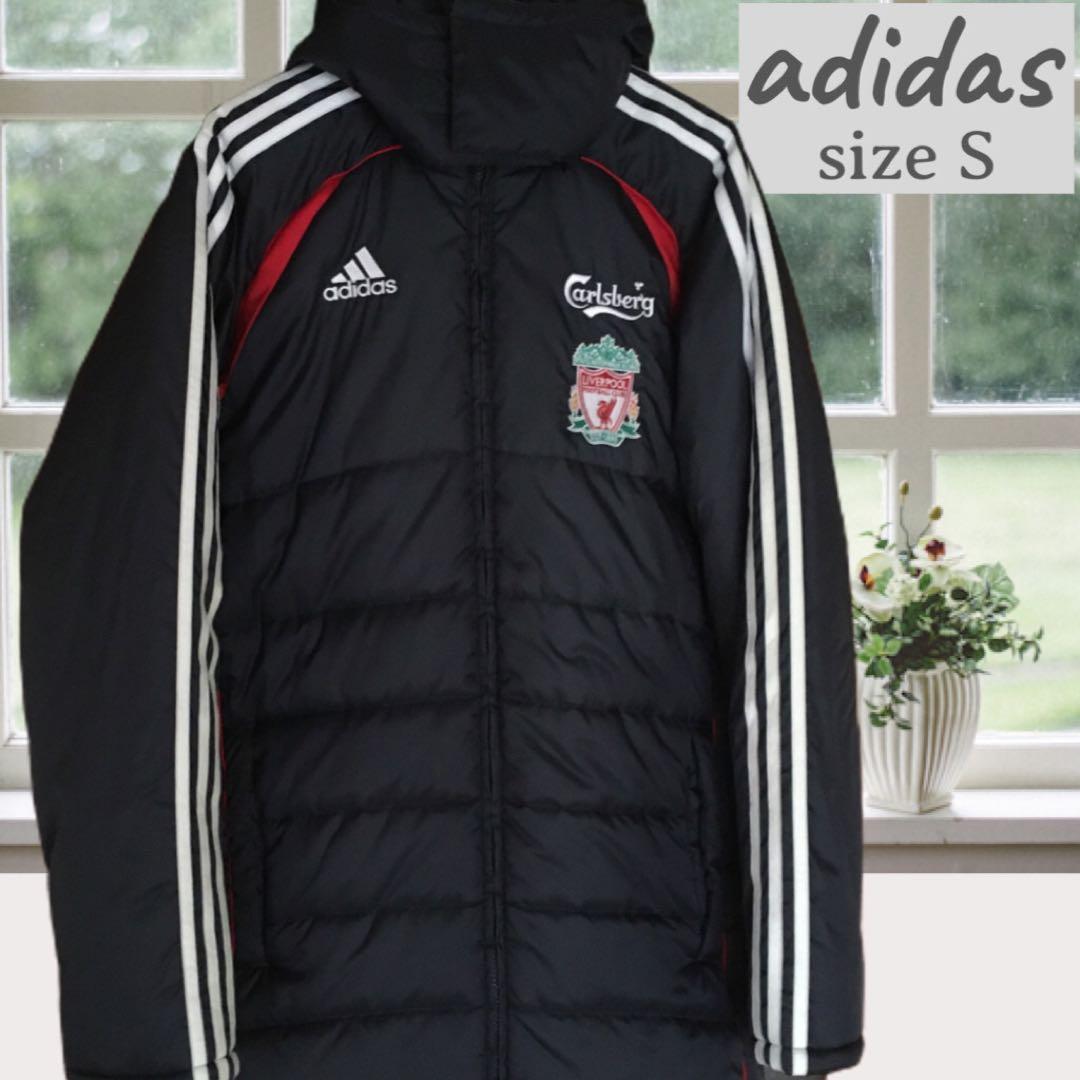 adidas リヴァプール パデッドジャケット 中綿ハーフ丈 襟袖フリース 防寒 adidas リヴァプール パデッドジャケット 中綿ハーフ丈 襟袖フリース