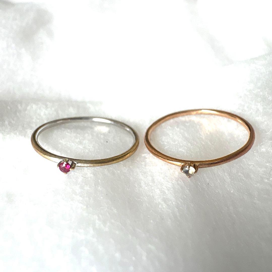 TSUTSUMI ピンキーリング　ルビー　ダイヤ　K10 即日発送】ルビー×ダイヤモンド×K10/K18/PTピンキーリング・リゼッテ