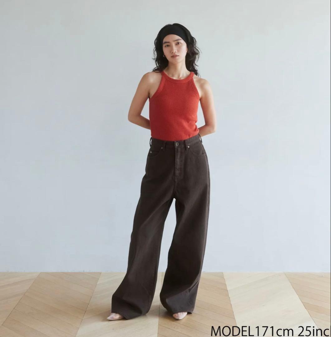 値下げ】シールームリン ワイドウエストバギーSRN05 ブラウン23インチ