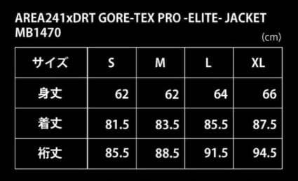 AREA241 GORE-TEX PRO -ELITE- JACKET Lサイズ