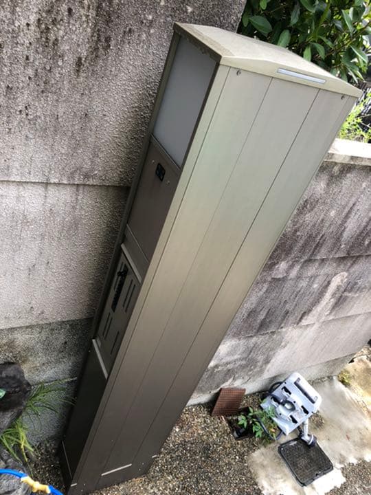 門柱 インターホン ポスト 表札 照明 玄関 ライト 灯り スリムスクエア