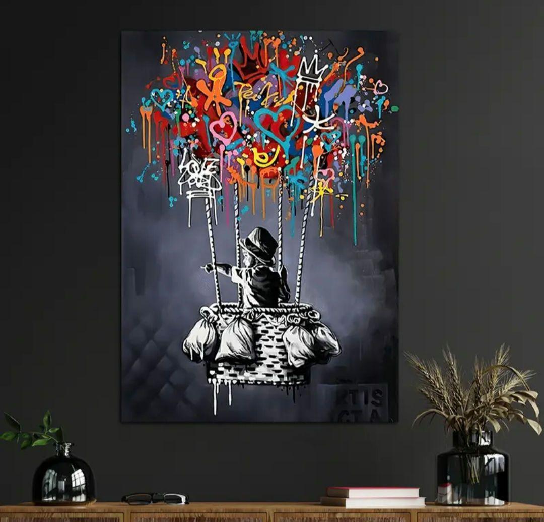 【額入り】大型！ストリートアート バルーン ☆ バクシア バンクシー