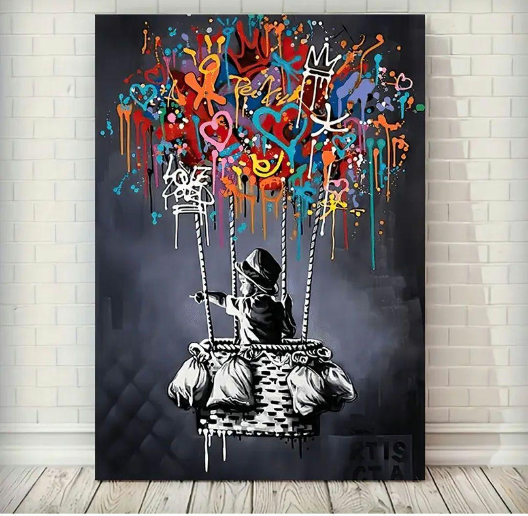 【額入り】大型！ストリートアート バルーン ☆ バクシア バンクシー