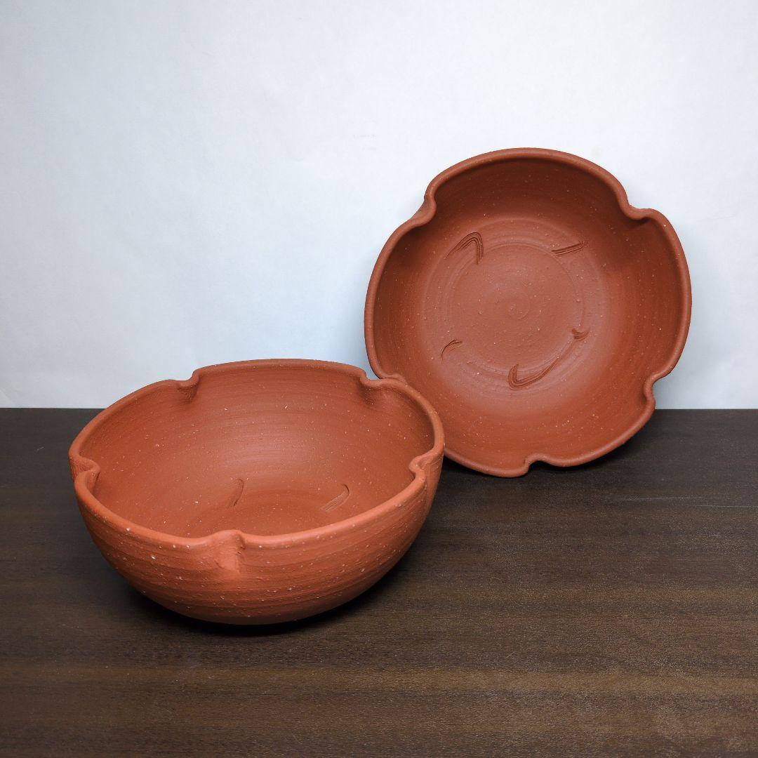 山田想 作 常滑焼 朱泥 鉢 二点セット 山田想 作 常滑焼 朱泥 鉢 二点セット 山田想 作 常滑焼 朱泥 鉢 二点