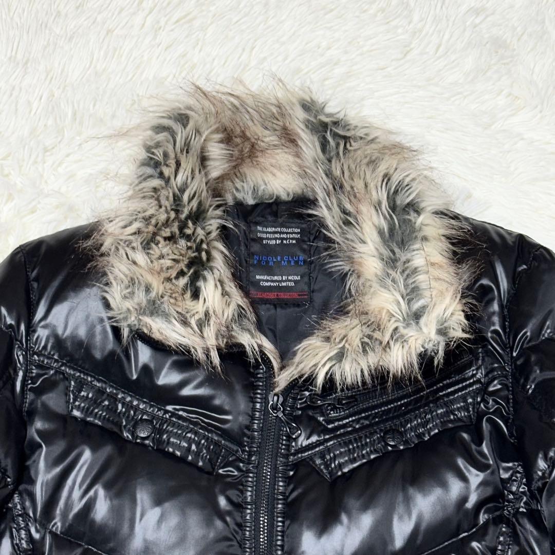 y2k ニコルクラブフォーメン ファーダウンジャケット 短丈 お兄系 00s