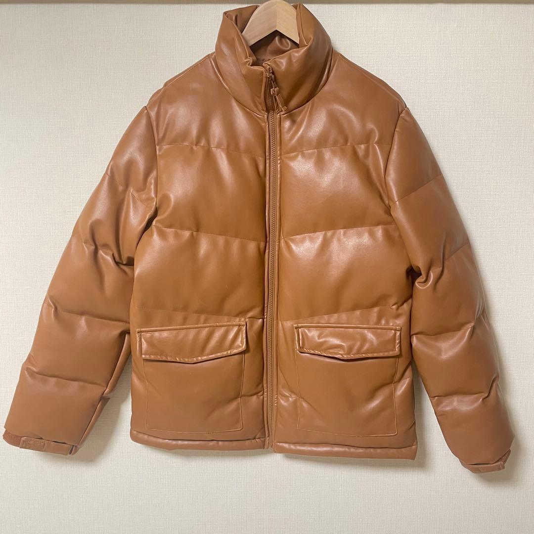 キムタク HERO ダウン アウター 合成皮革 レザー 防寒 キャメル