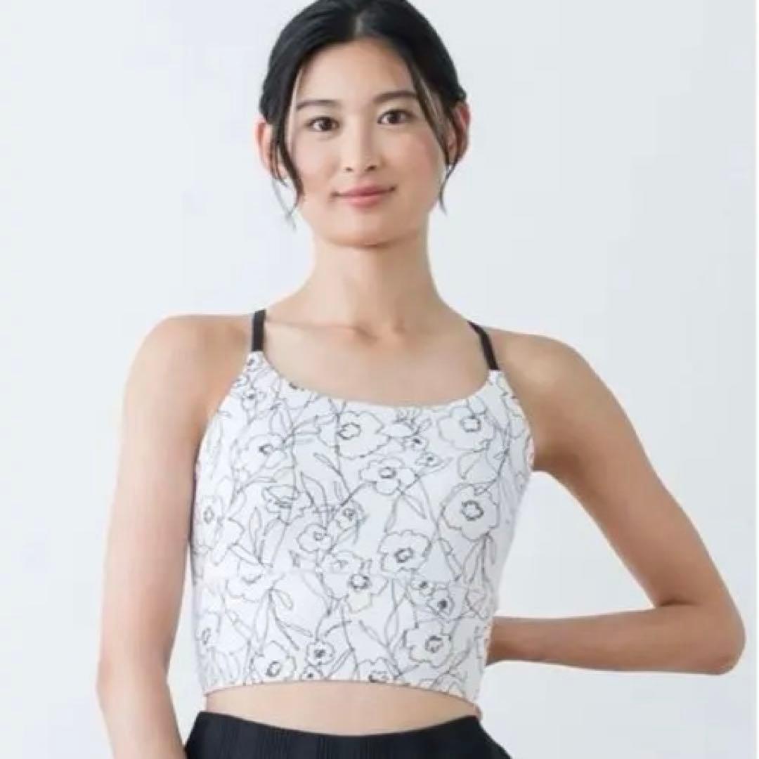 値下げ中Sukala 新品未開ドローイングフラワータンクトップトップのみM SUKALA】リブBigフラワープリントタンクトップ(XS・S・Mサイズ