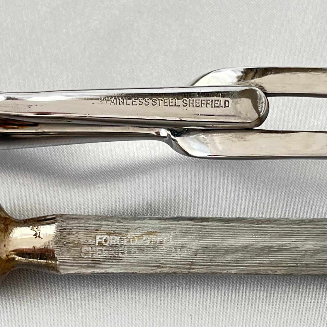 英国】 キングスパターンのシャープナー / サービングフォーク