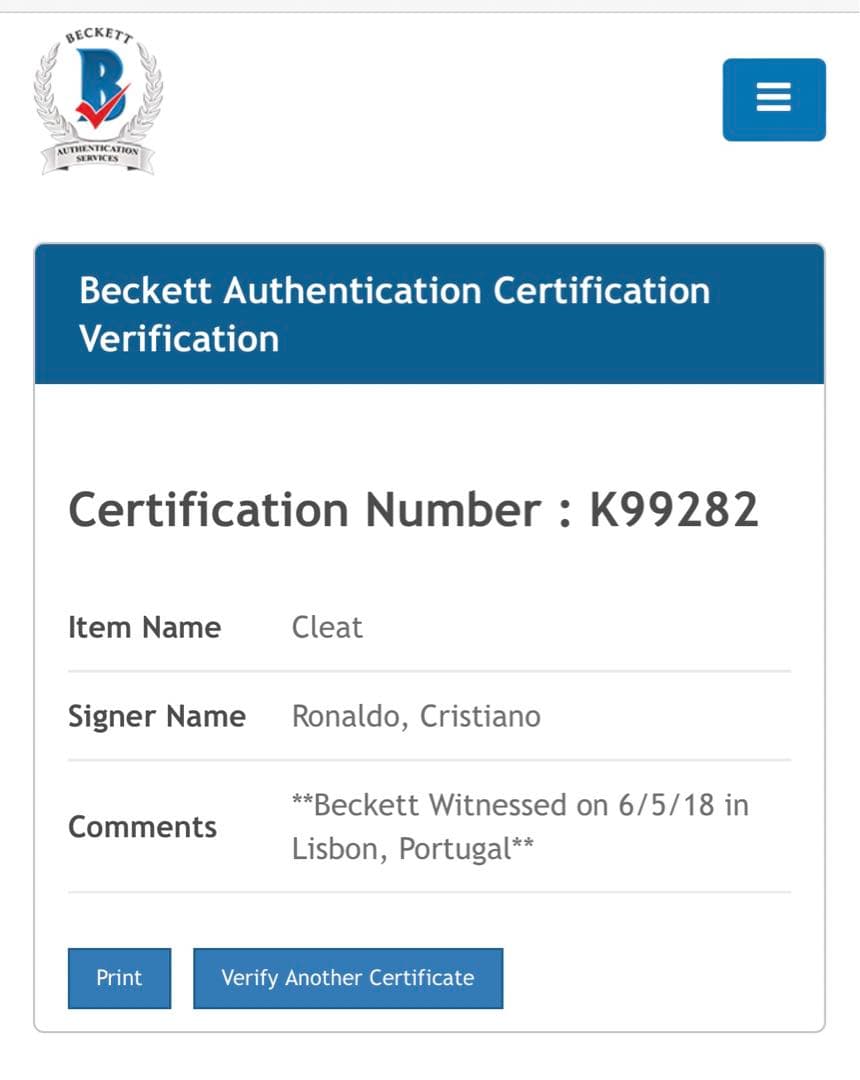 ロナウド 直筆サインスパイク レアルマドリード ポルトガル代表 新品