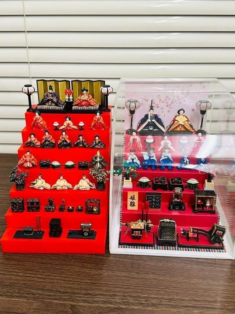 ミニチュア★ひな人形7段飾り★フィギュア★1/64★リーメントに★ドールハウスに