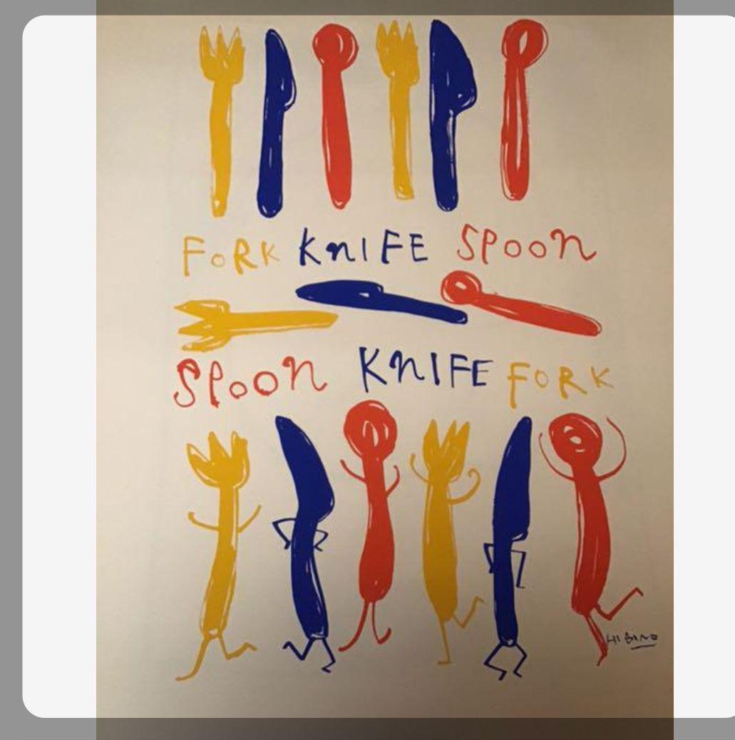★日比野克彦★シルクスクリーンポスター★フォーク/ナイフ/スプーン 楽天市場】版画 日比野克彦 UNA PRESENZA シルクスクリーン 額付き