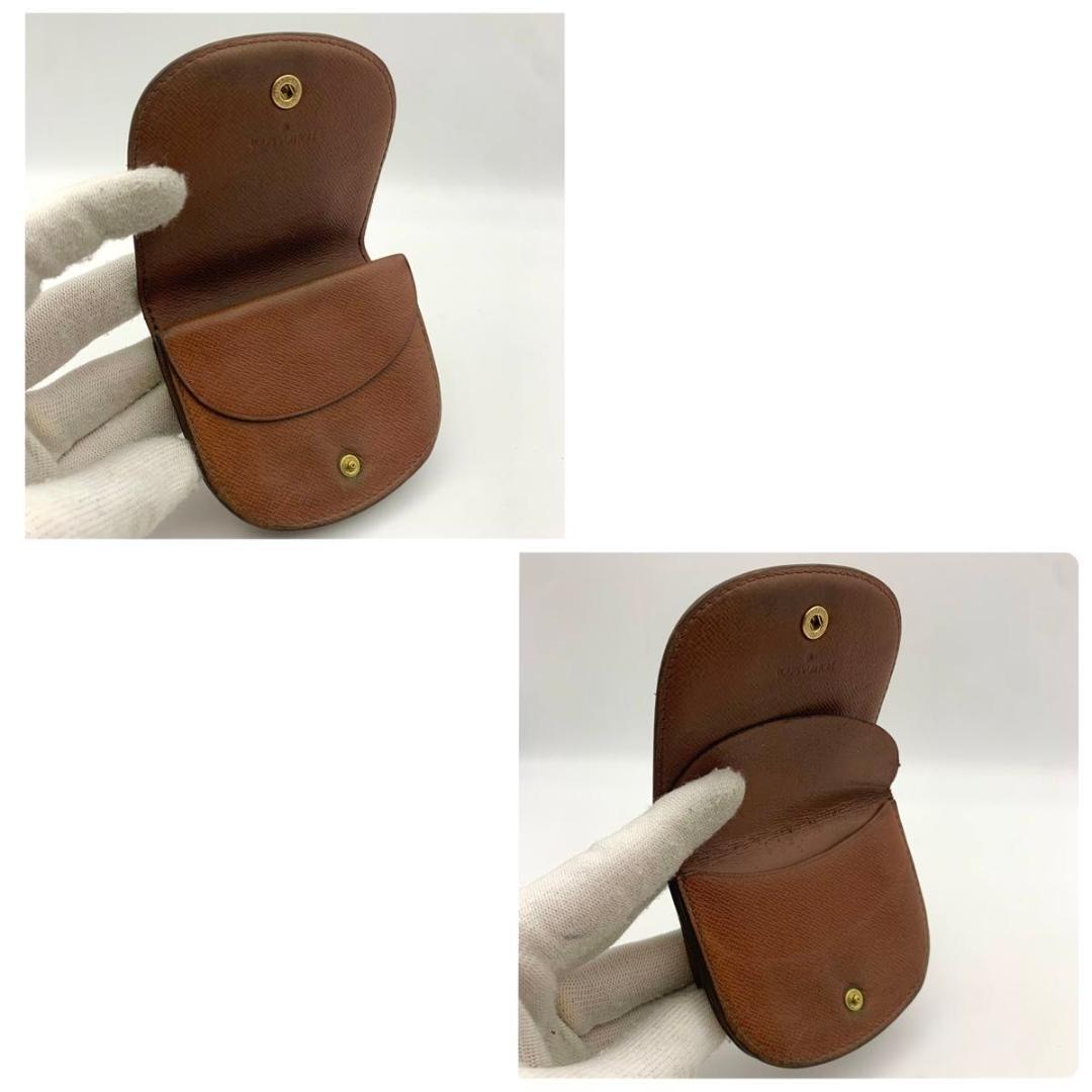 鑑定済み ルイヴィトン ポルトモネ グゼ コインケース 財布 革 茶