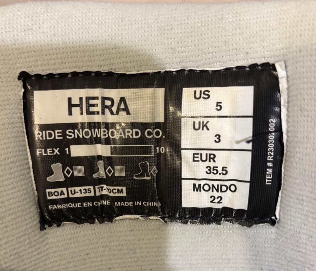 RIDE HERA ホワイト ブーツ ダブルボア 22~22.5cm