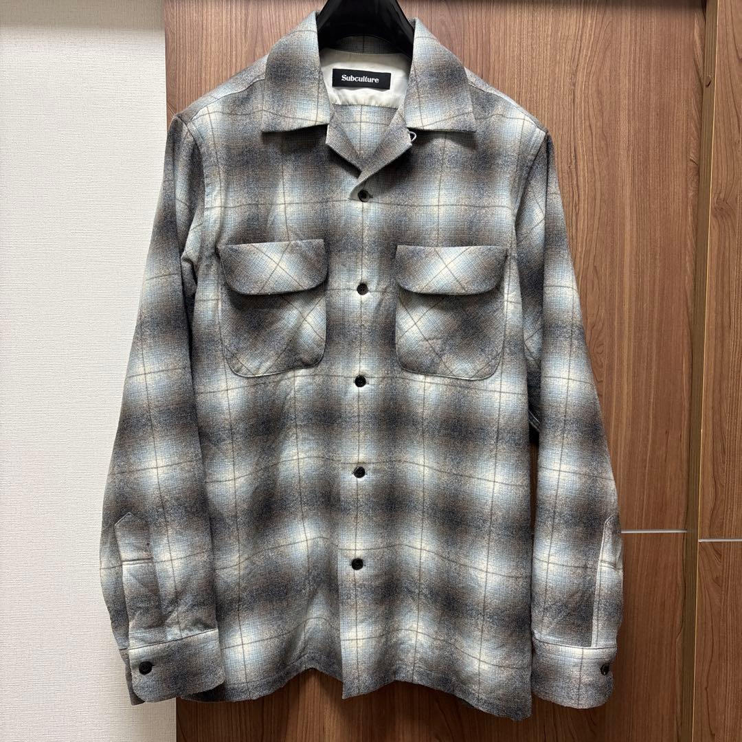 トップス subculture WOOL CHECK SHIRT / IVORY subculture サブカルチャーWOOL CHECK SHIRT IVORYWOOL CHECK SHIRT