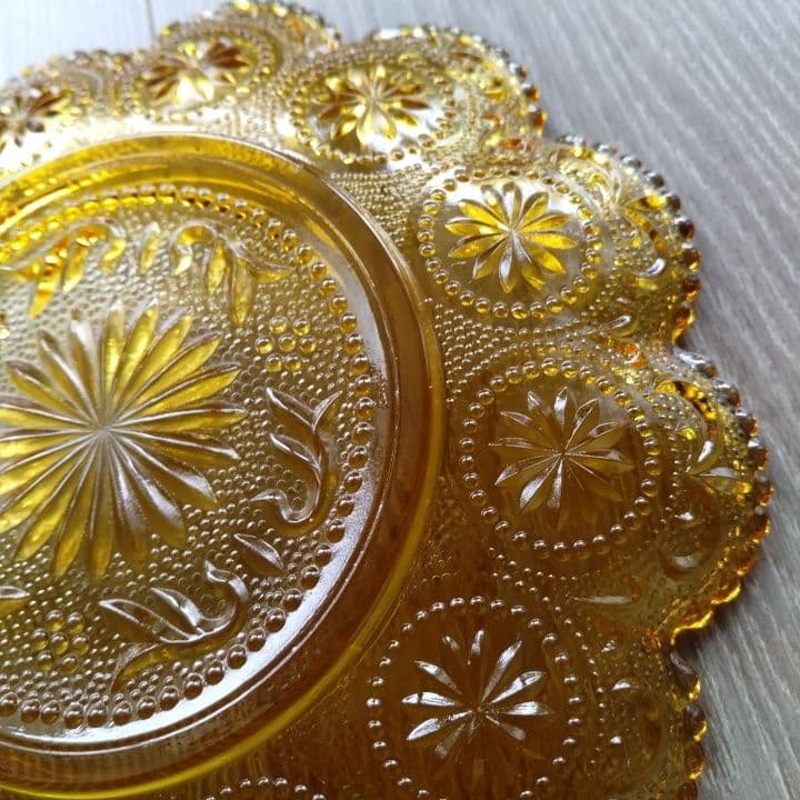 アンティーク琥珀色のガラスのお皿 アクセサリー置き、フェントンお