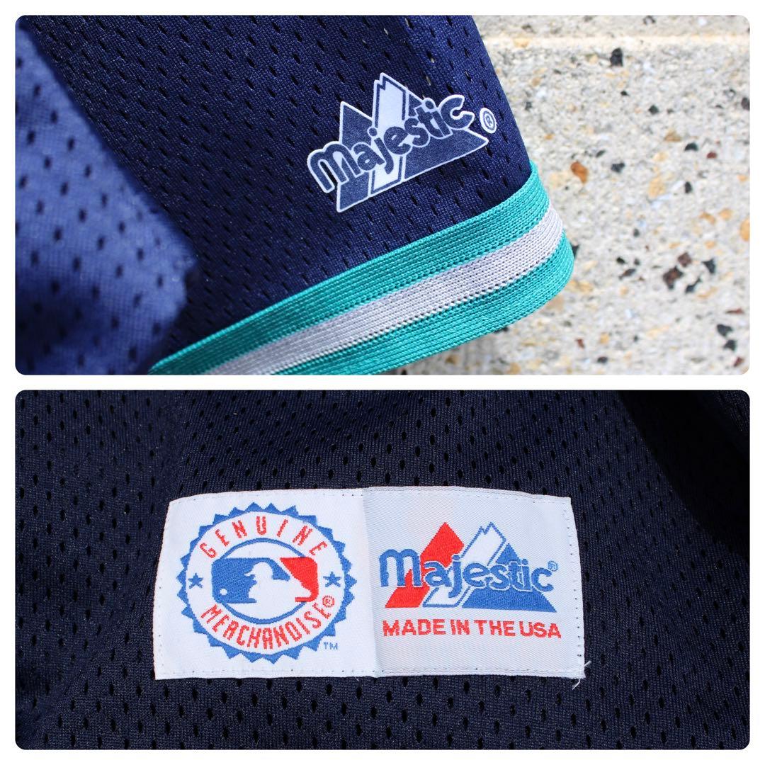 USA製 90s シアトル マリナーズ グリフィーJr. 古着 プルゲームシャツ