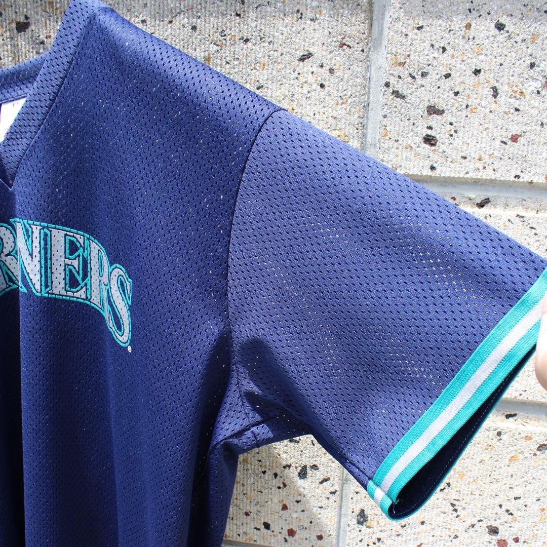 USA製 90s シアトル マリナーズ グリフィーJr. 古着 プルゲームシャツ