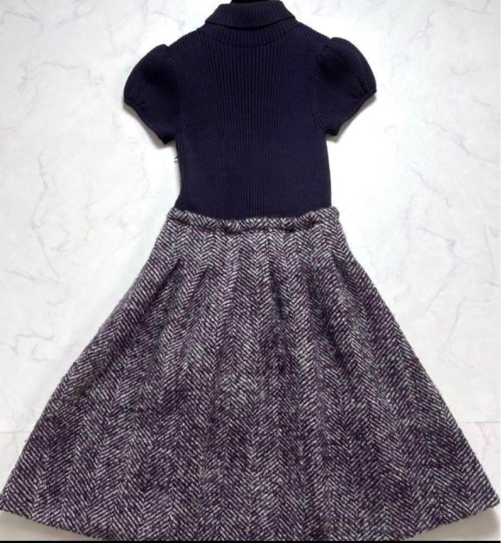 バーバリータートルネック 半袖ニットドレス - トップス送料 無料