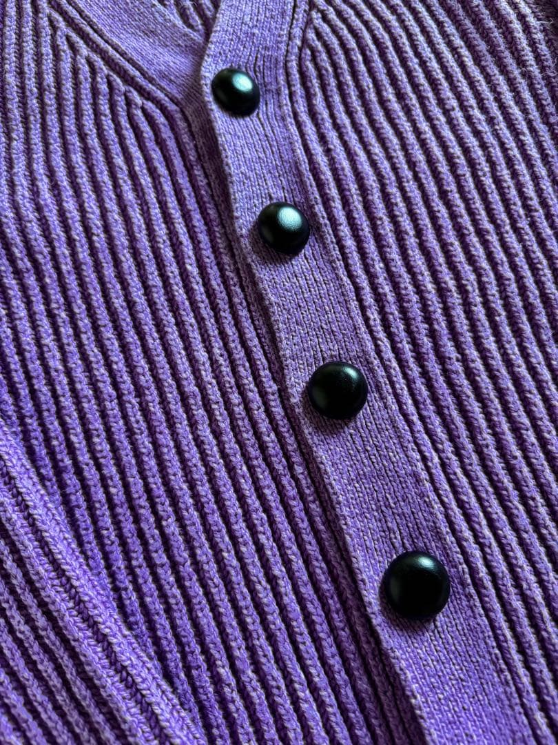 JIL SANDER パープル リブ編み カーディガン - メルカリ
