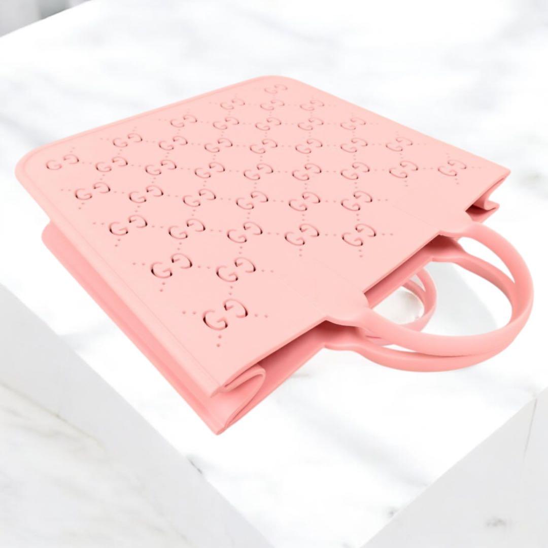 新品同様グッチチルドレンズGGラバートート バッグピンク腕掛け