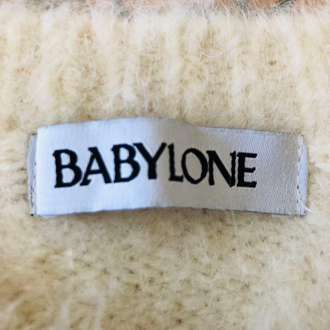 2023 バビロン BABYLONE アルパカ シャギークルーネックニット 白