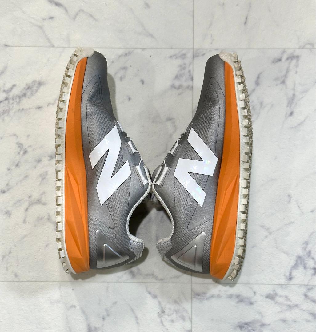 new balance ゴルフシューズ 女性用 グレー/オレンジ　23.5cm