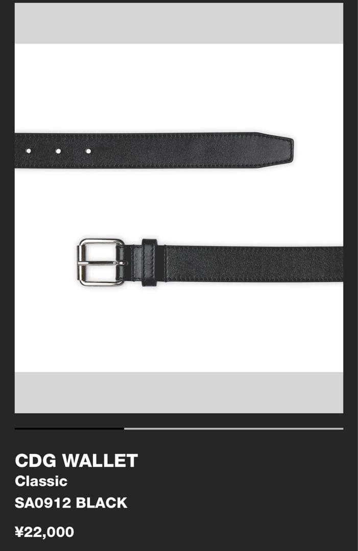 極美品《COMME des GARSONS》SA9012 レザーベルト