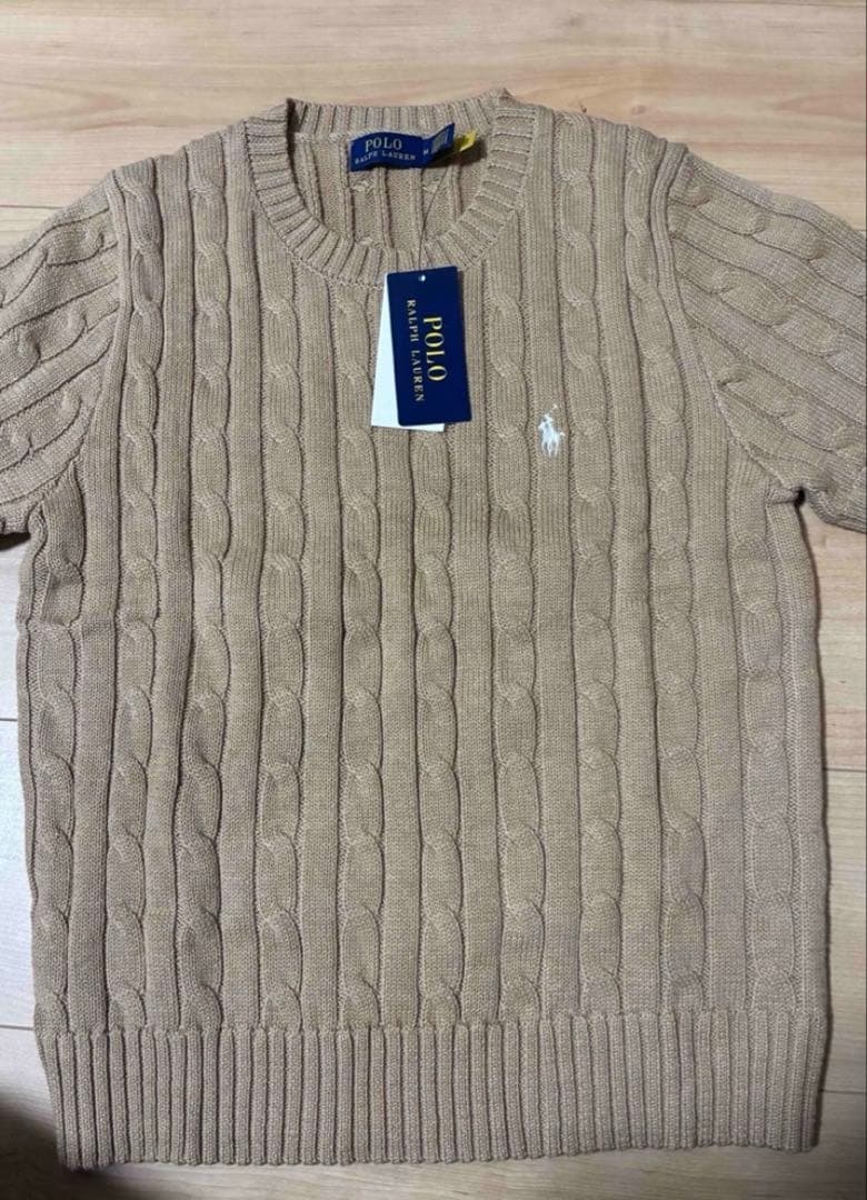 ポロラルフローレン　ニット『半袖』 新色 ポロラルフローレン ポニー半袖コットンケーブルニット (Ralph