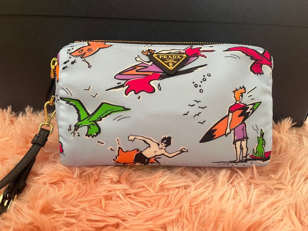 PRADA サーフィン ポーチ PRADA - PRADA プラダ ポーチ Re-Nylon サーフィン柄の通販 by RECLO