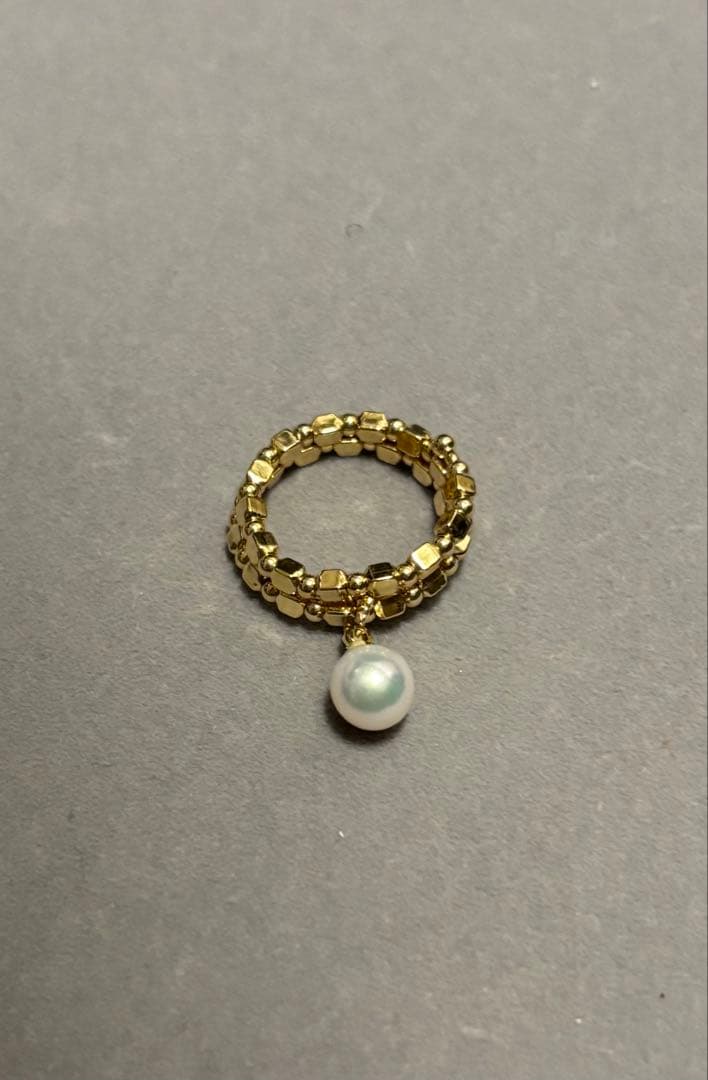 【美品】GSTV K18YG キューブデザイン フリーリング 1.3g