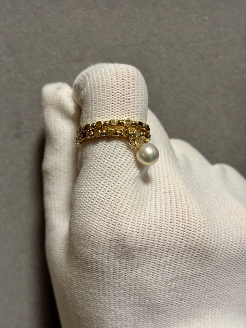 【美品】GSTV K18YG キューブデザイン フリーリング 1.3g