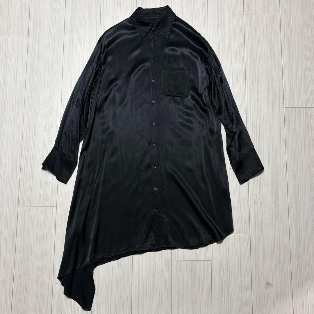 Y's Yohji Yamamoto レーヨン ロングシャツ アシンメトリー
