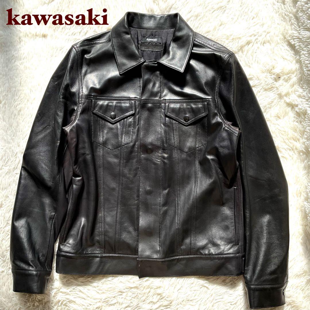 未使用級✨kawasaki 50周年 レザートラッカージャケット 3rd 黒 L