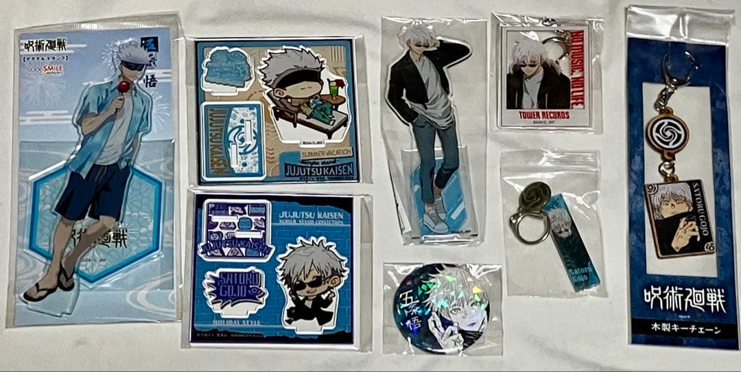呪術廻戦　五条 悟　24点　缶バッジ　ラバーストラップ　アクリルスタンド