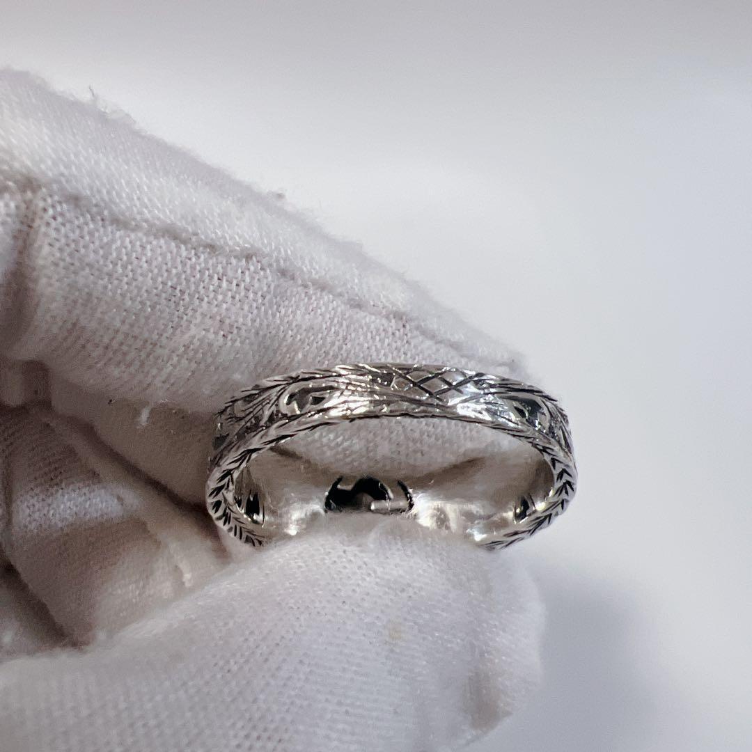 極美品》GUCCI インターロッキング GG アラベスク リング 燻 20号