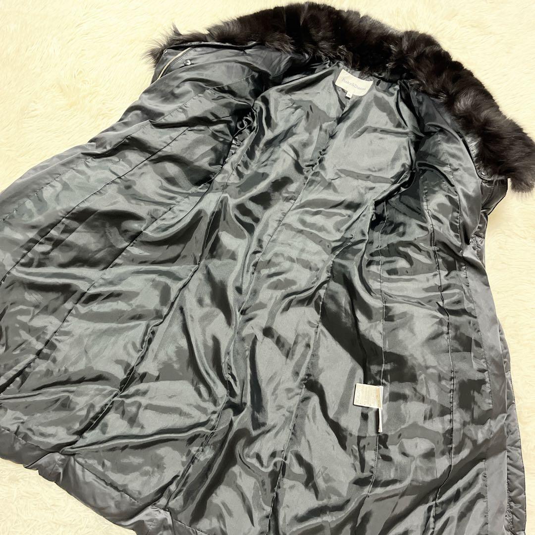 美品 ピンキー&ダイアン 黒 ダウンコート Aライン フォックスファー 美