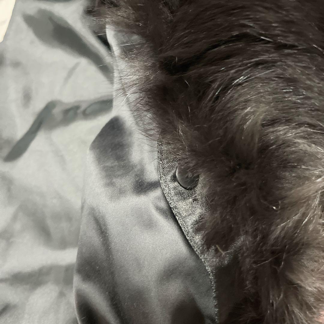 美品 ピンキー&ダイアン 黒 ダウンコート Aライン フォックスファー 美