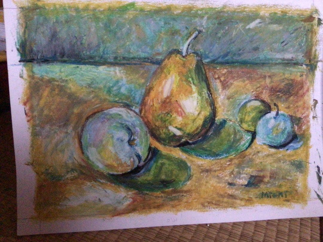 ガネーシャさん専用ですパステル画 3点セット 果物と花