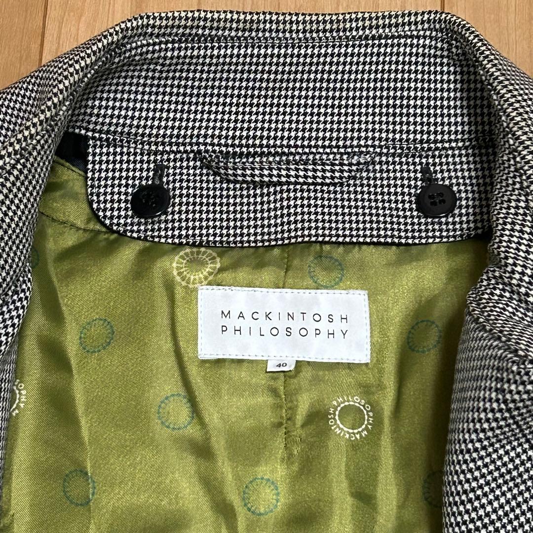 美品】マッキントッシュ 千鳥柄 ステンカラーコート ライナー付き 2WAY