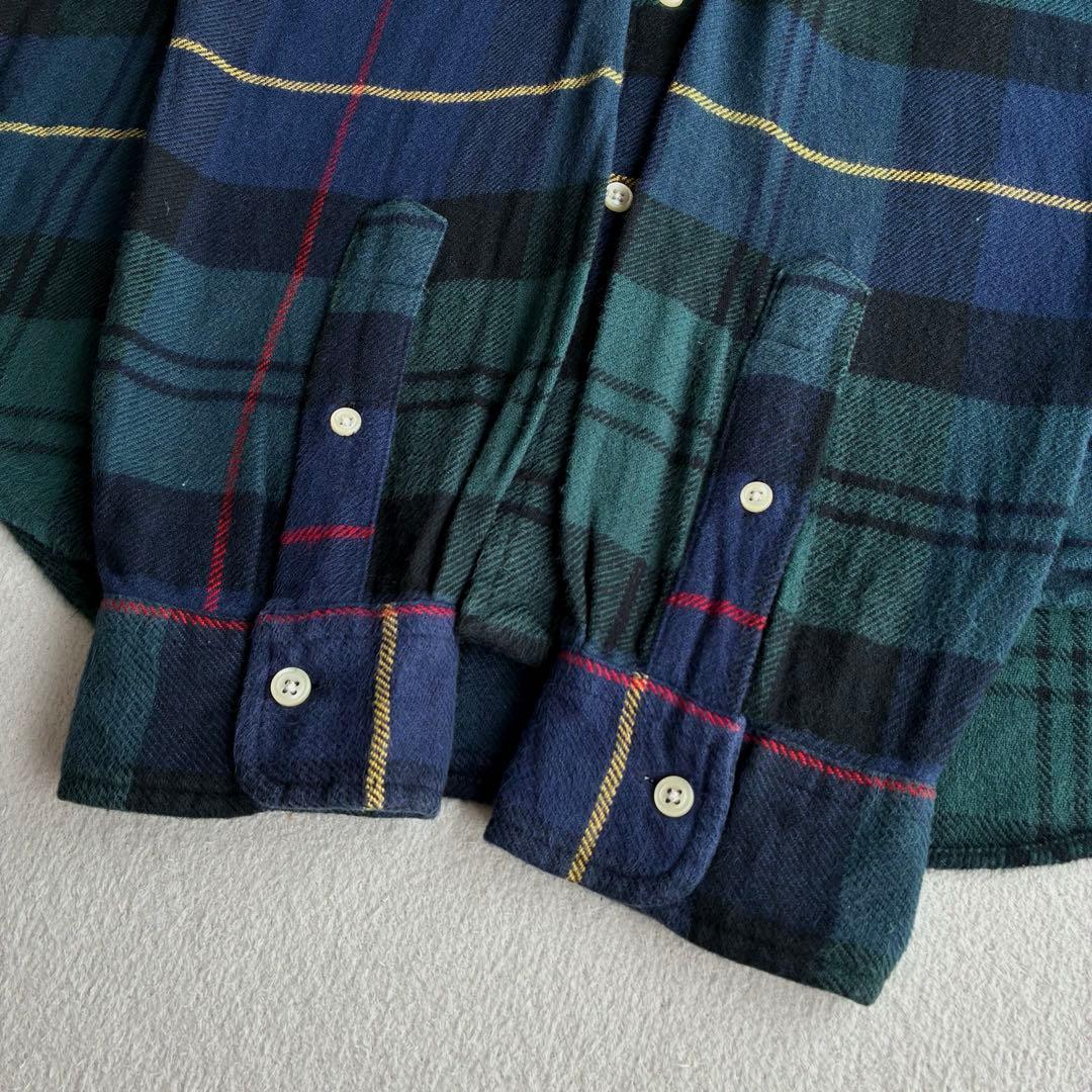 《近年物》Ralph Lauren フランネルチェックシャツ Mサイズ 刺繍ロゴ
