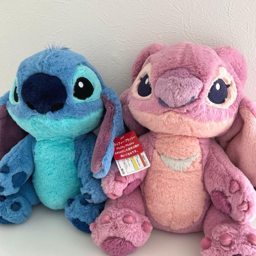 ディズニー ぬいぐるみ フラッフィープラッシー スティッチ エンジェル ふわふわ