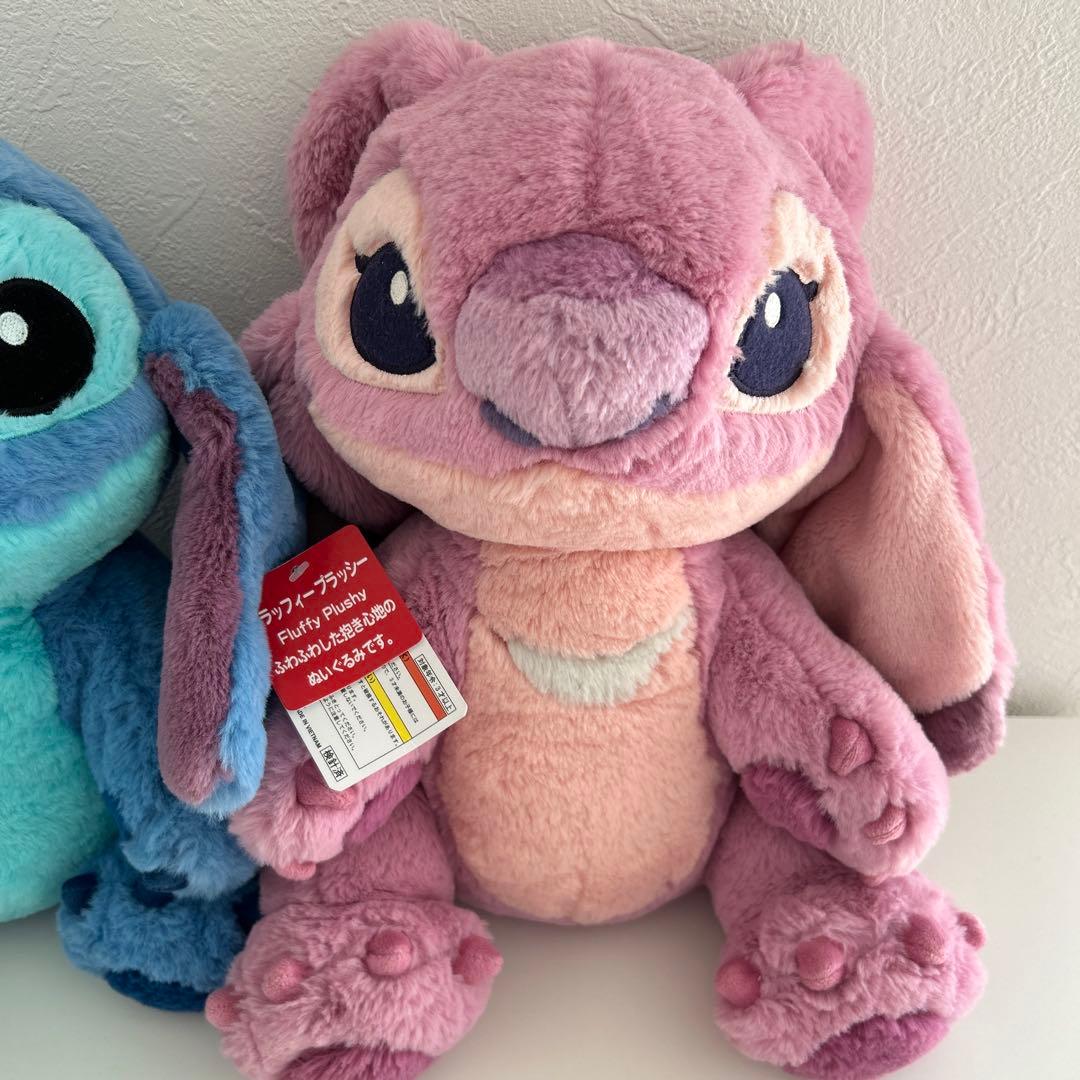 ディズニー ぬいぐるみ フラッフィープラッシー スティッチ エンジェル ふわふわ