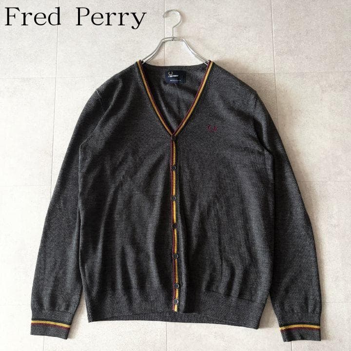美品✨️フレッドペリー メリノウールVネックカーディガン L チャコールグレー 楽天市場】フレッドペリー メンズ セーター メリノウール クラシック