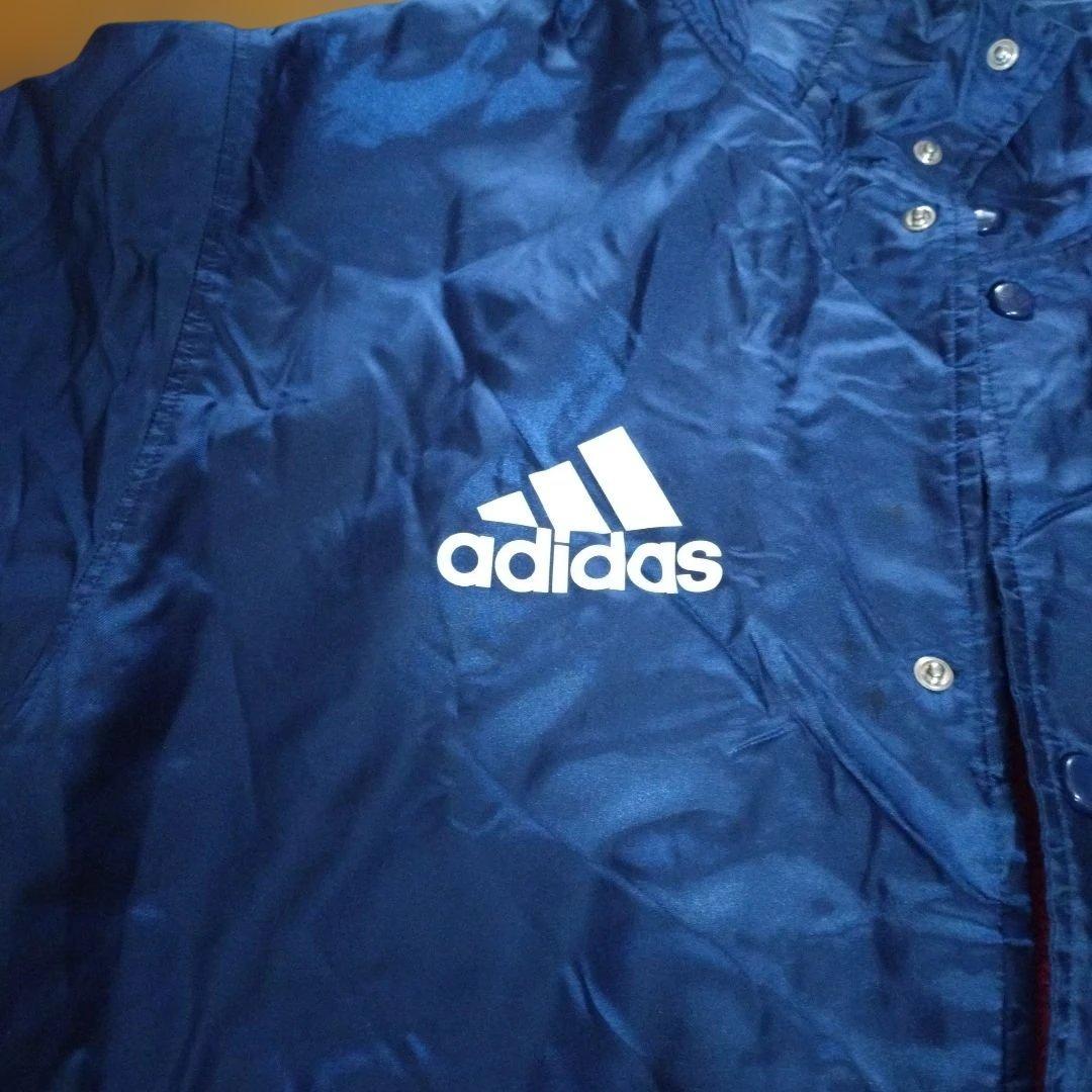 adidas フード付きベンチコート ネイビー - メルカリ